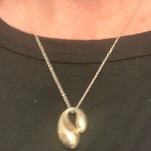 Tiffany Large Silver Bean 20 in chain NWOT